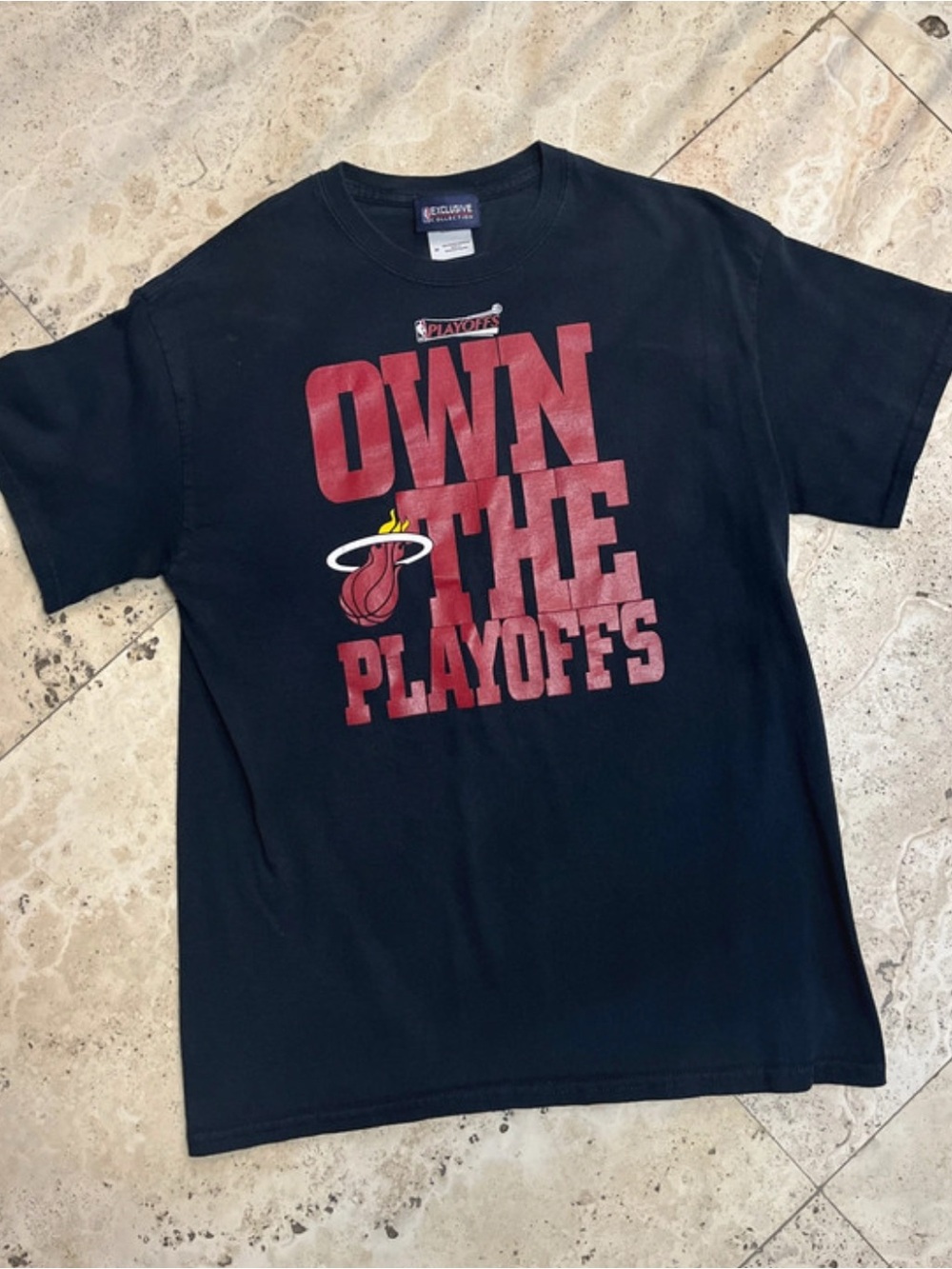 NBA Miami Heat Black & Red "Own The Playoffs" Short Sleeve Tee